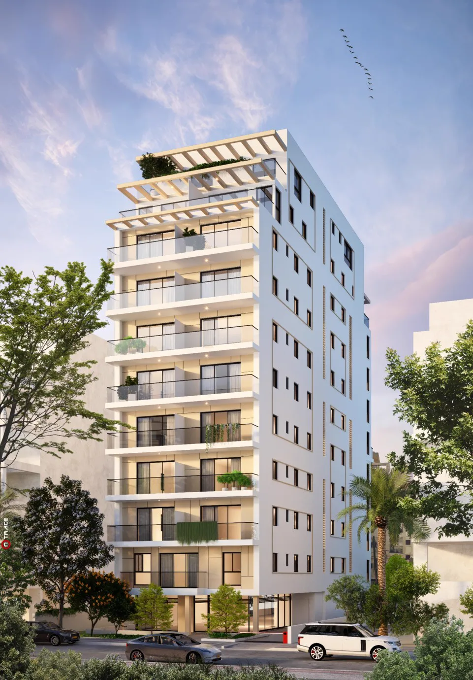 הרב ניימן 8 — הדמיית חזית הבניין